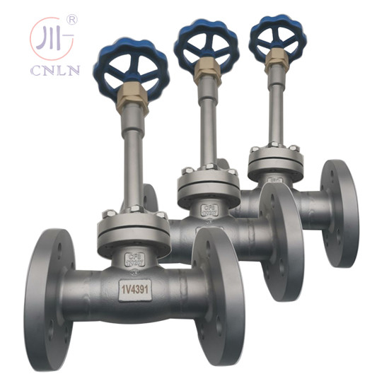 دریچه گلوب کریوجنیک فلج شده از فولاد ضد زنگ SS304/SS316 برای LNG/LOX/LN2/LAR/LCO2