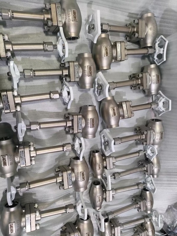 DN25 دریچه کروژنیک گلوله ای فولاد ضد زنگ 304/316 با مهر PTFE و بدن دریچه CF8/CF3 برای -196 °C تا +80 °C