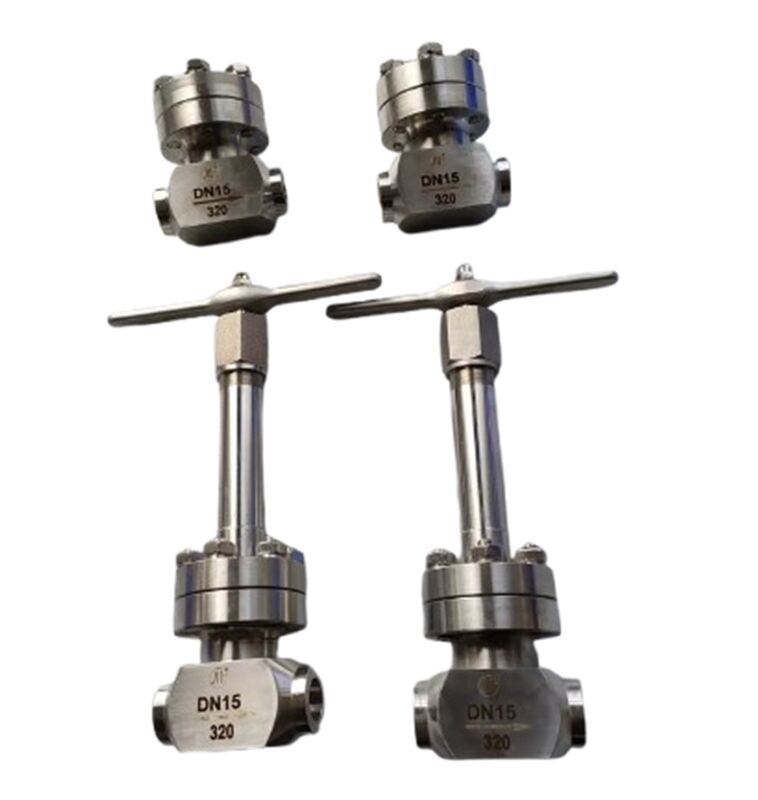 شیر یک‌طرفه برودتی با حداکثر فشار 320 مگاپاسکال، استیل ضد زنگ 304/316، برای محدوده دمایی 196- تا 80+ درجه سانتی‌گراد